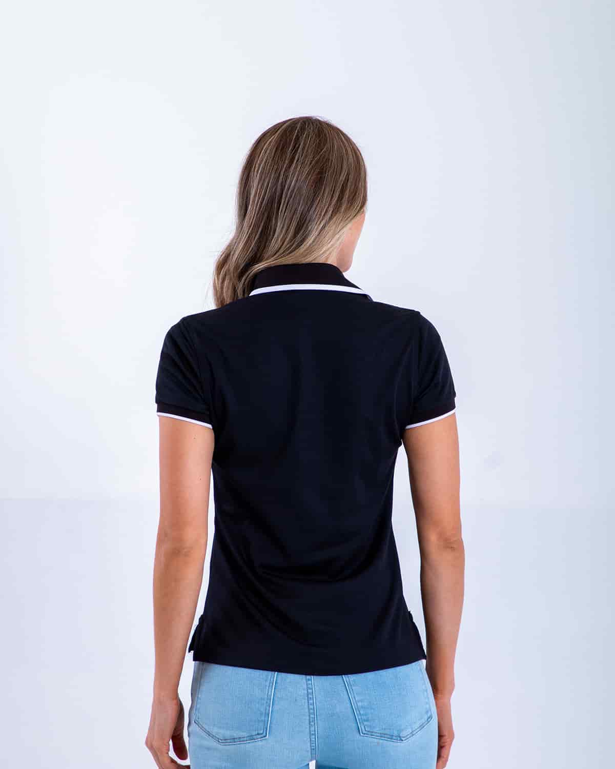 Polo slim negra para mujer - miniatura 3