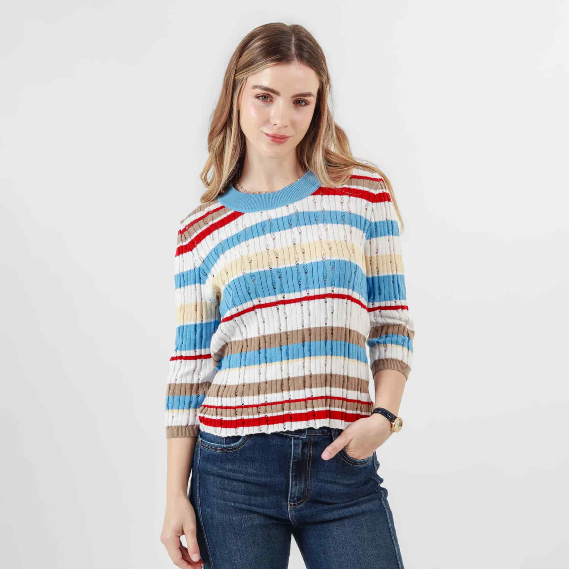 Sweater Cuello Redondo Manga Al Codo - miniatura 13