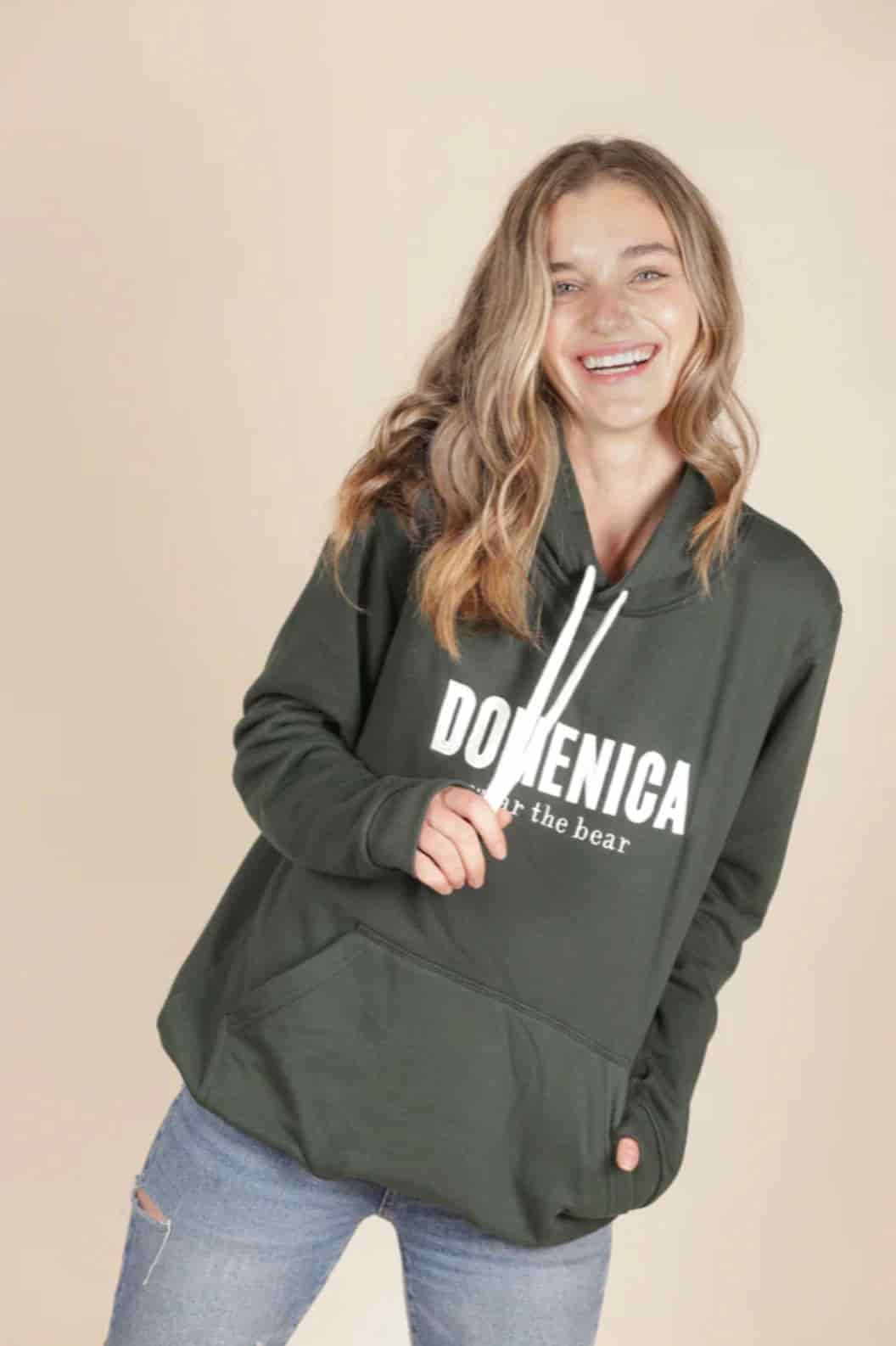 HOODIE DOMENICA VERDE MILITAR - UNISEX - miniatura 3