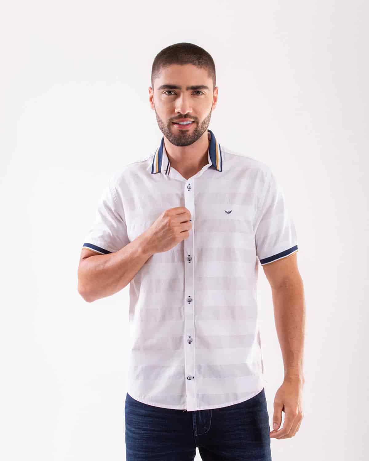 Camisa blanca manga corta para hombre - miniatura 26