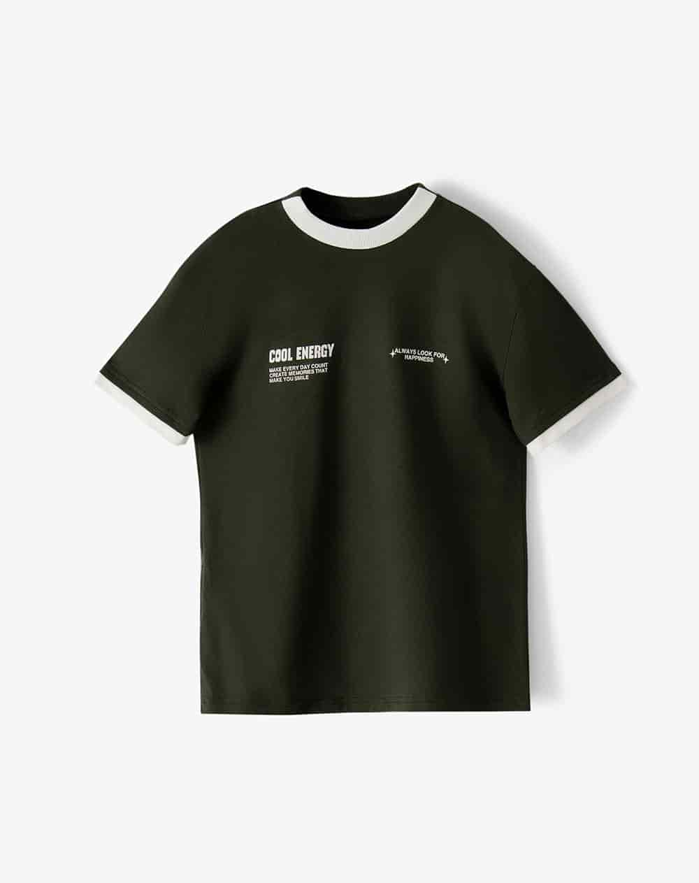 Camiseta regular manga corta verde niño - miniatura 1