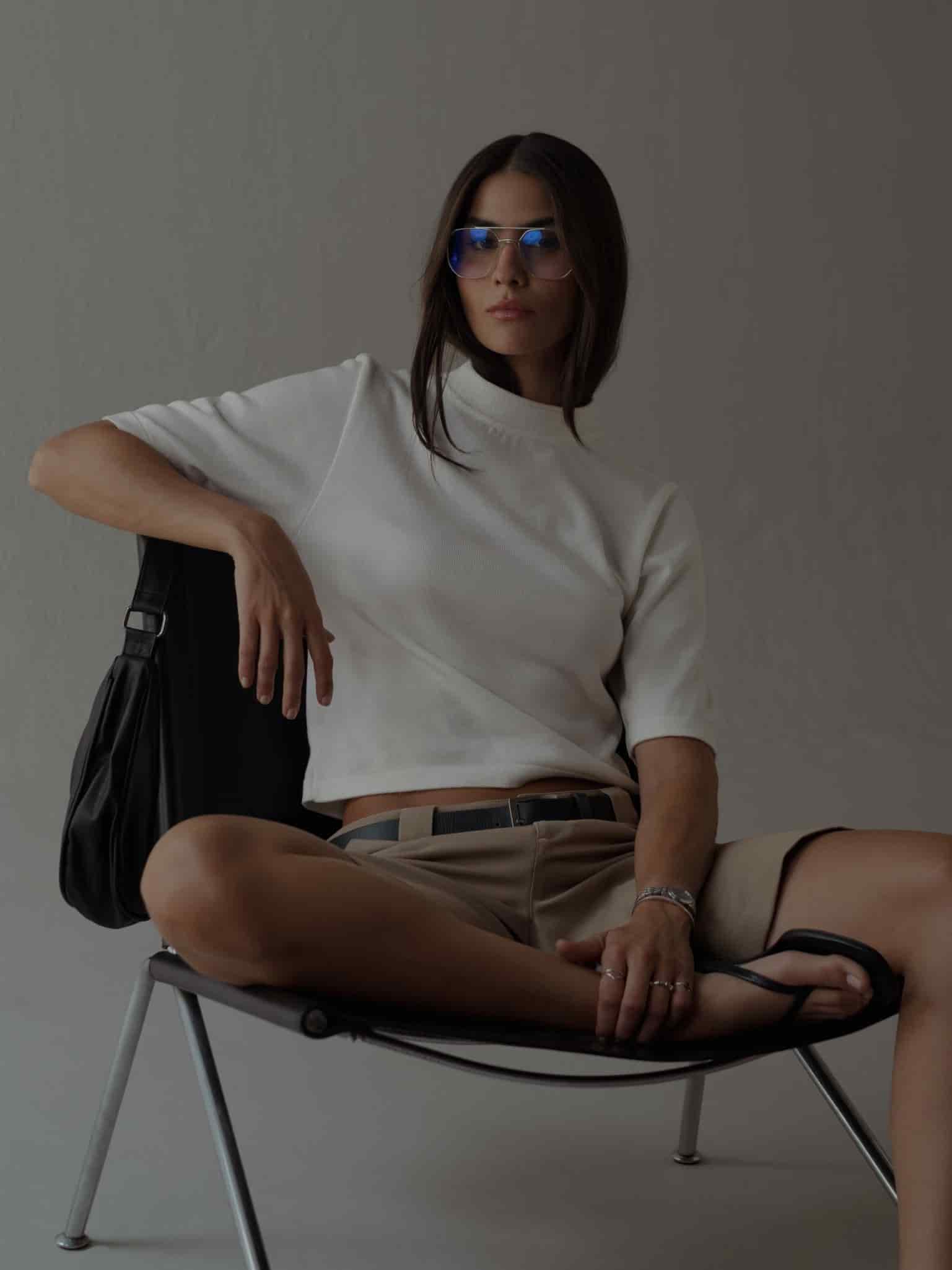 TALL COLLAR KNIT T-SHIRT - VANILLA - miniatura 11