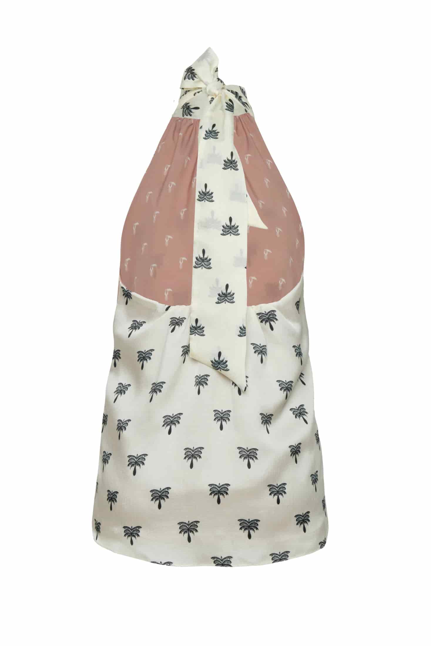 Magdalena Martellato Silk Blouse / Ivory - Black Polka Palms - miniatura 3