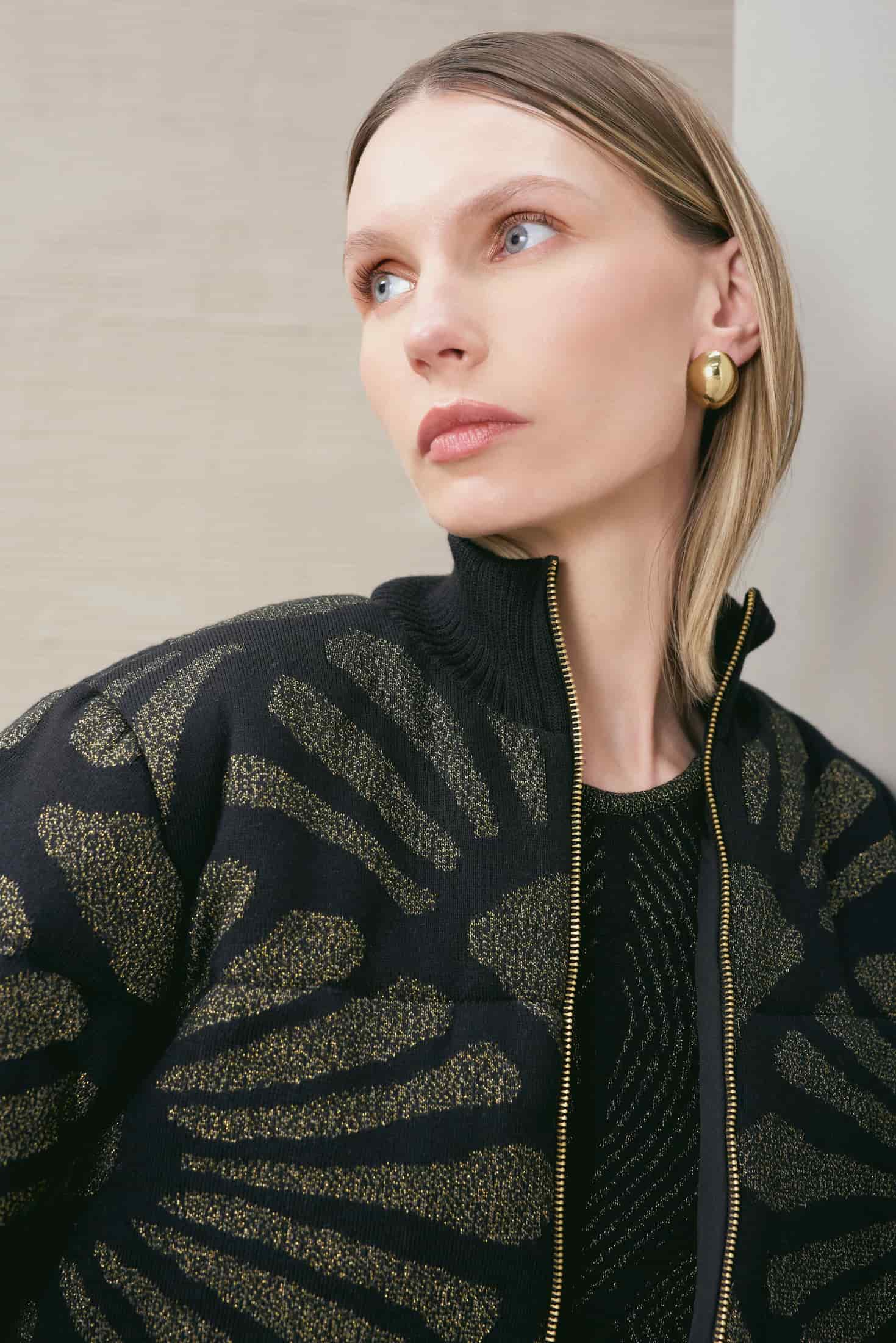 Bomber Jacket Venus Negro-Dorado - miniatura 3
