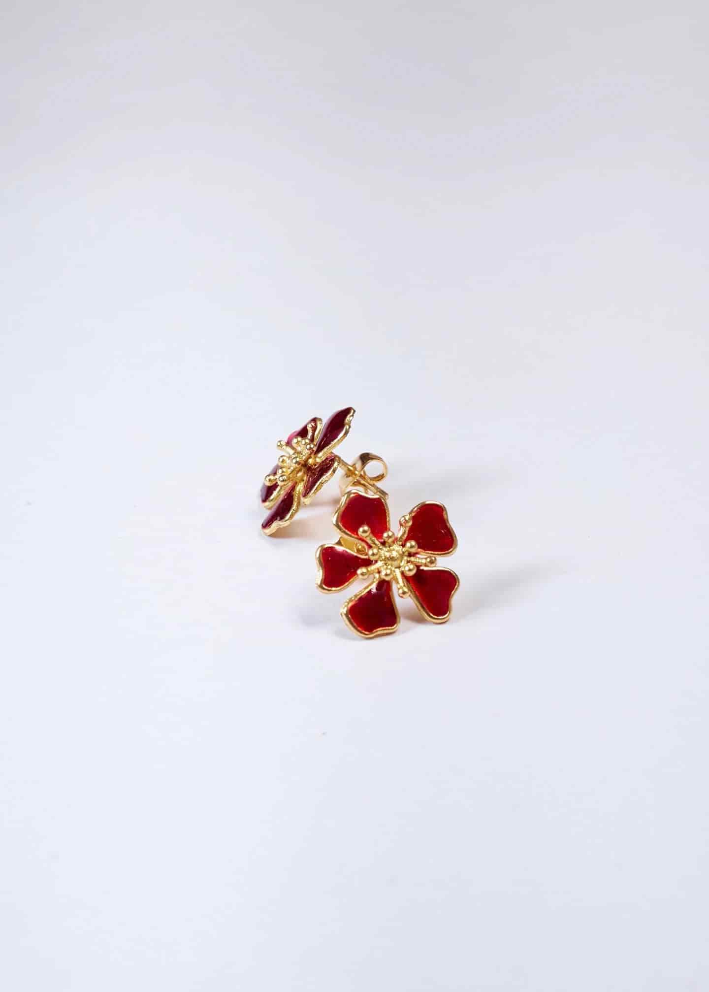 Aretes Aurora Mini Rojo Vino - miniatura 3