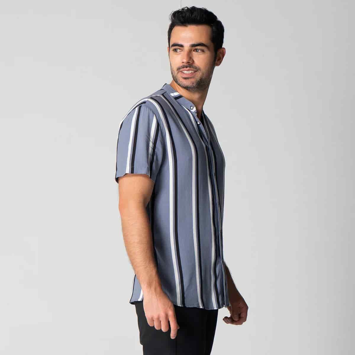 Camisa Rallas Manga Corta Slim Garnica - miniatura 9