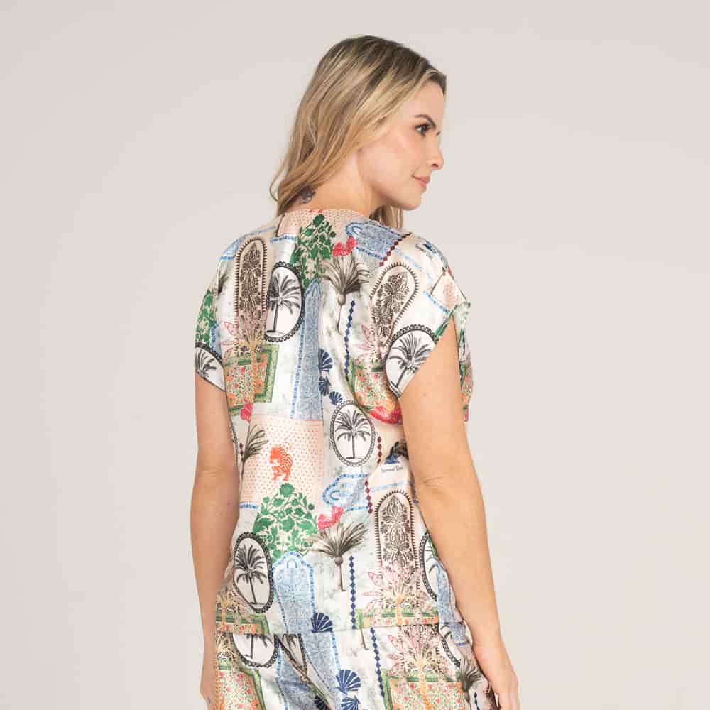 Camisa Satin con Estampado Lotto Blanco. - miniatura 2
