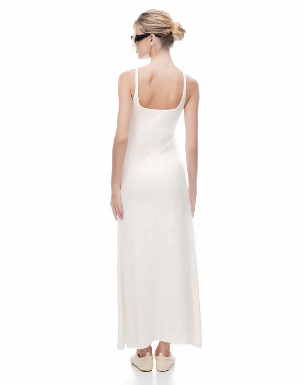 Vestido largo blanco mujer - miniatura 2