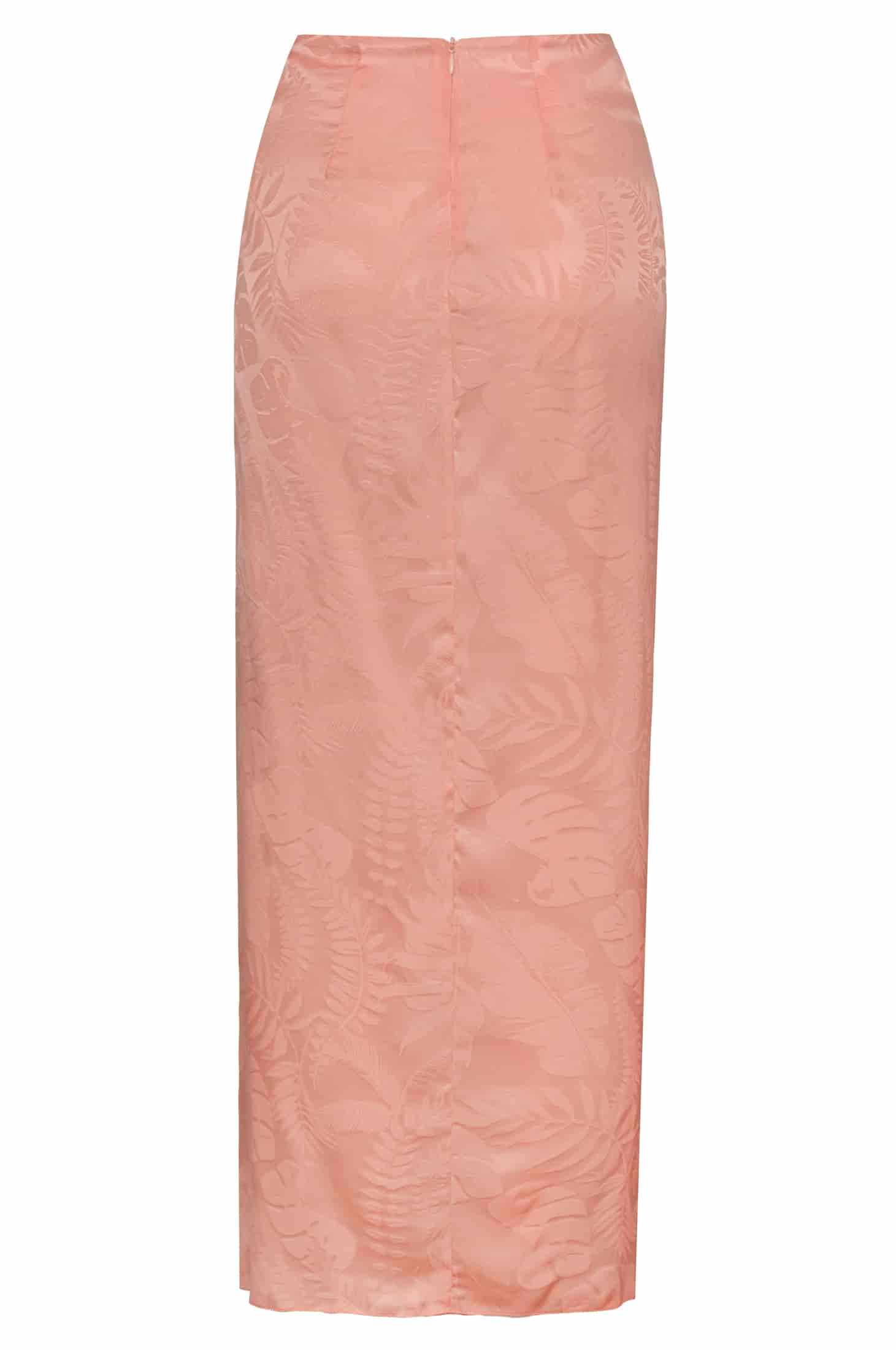 Myanmar Silk Jacquard Midi Skirt / Peach - miniatura 3