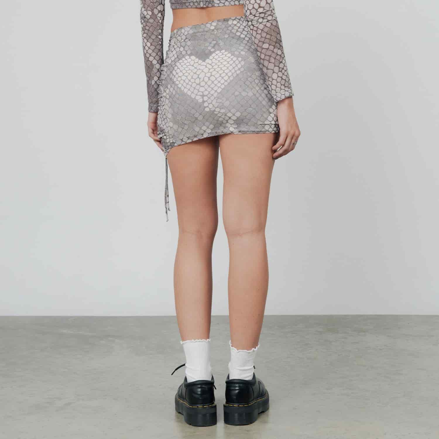 Python Mesh Mini Skirt - Gray - miniatura 2