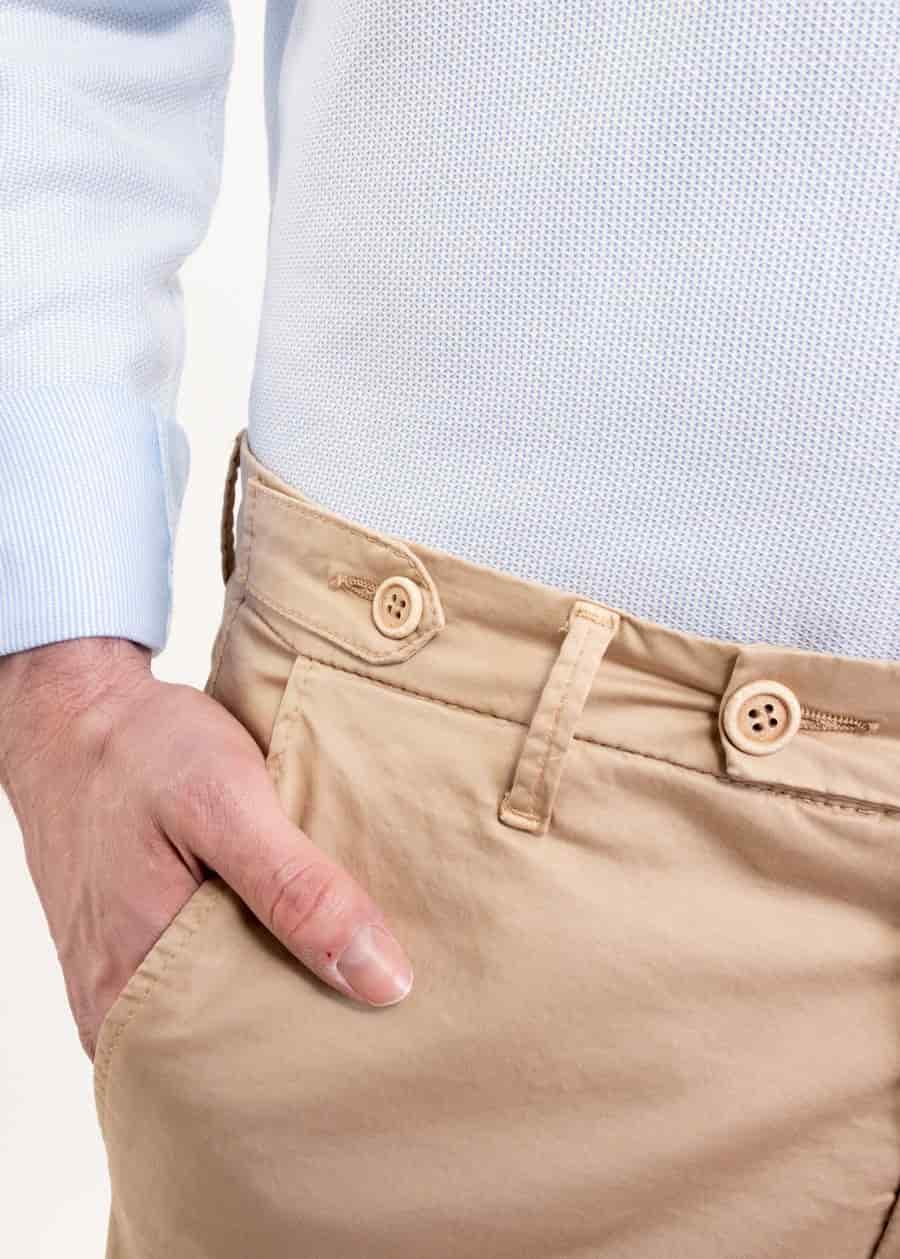 Men's cotton pants beige mauro - miniatura 7
