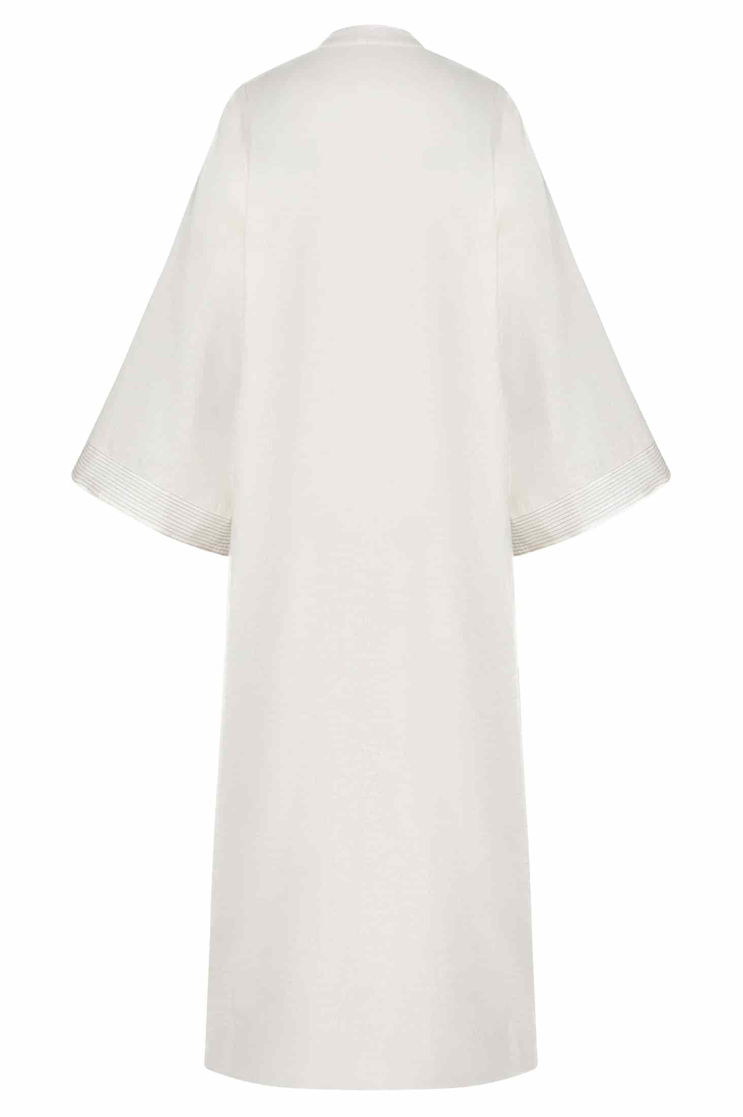 Rafaela Embroidered Kaftan / Ivory Green Buganvilias - miniatura 3