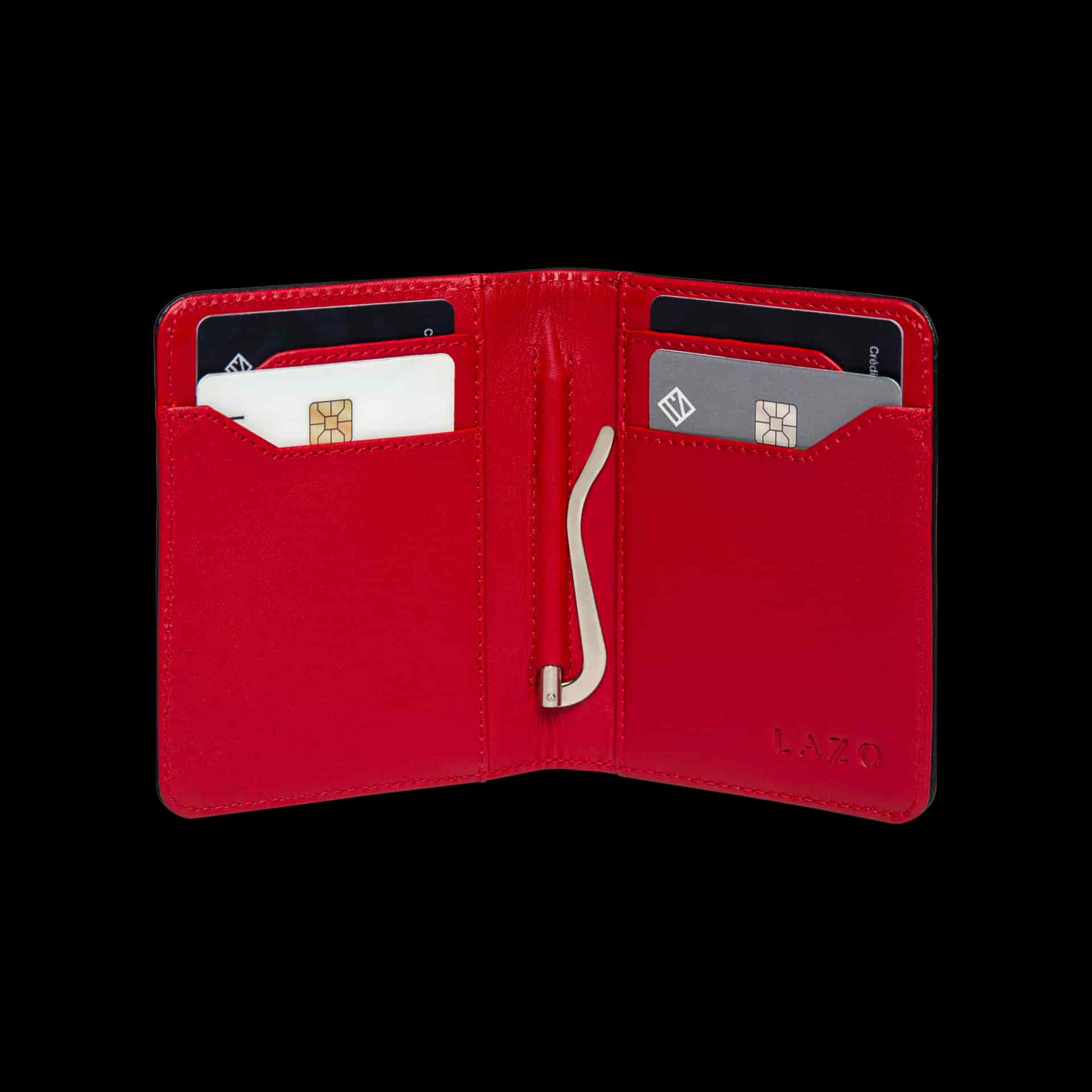 Billetera Compact con Clip (Negra-Roja) — Con Grabado de Iniciales - miniatura 4