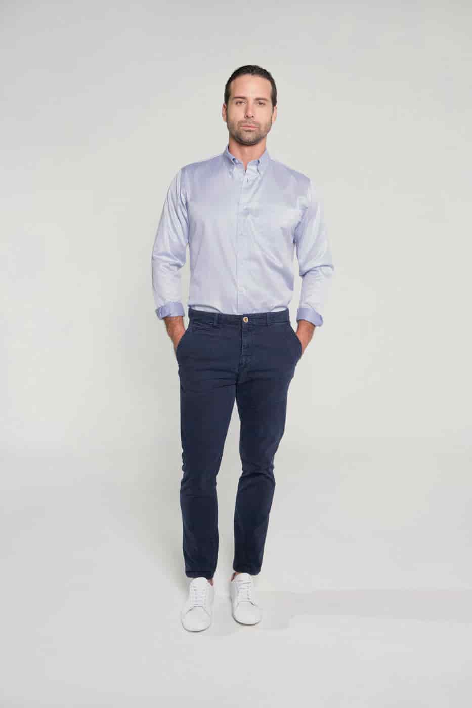 Camisa Classic Bd Algodón Lila Claro - miniatura 2