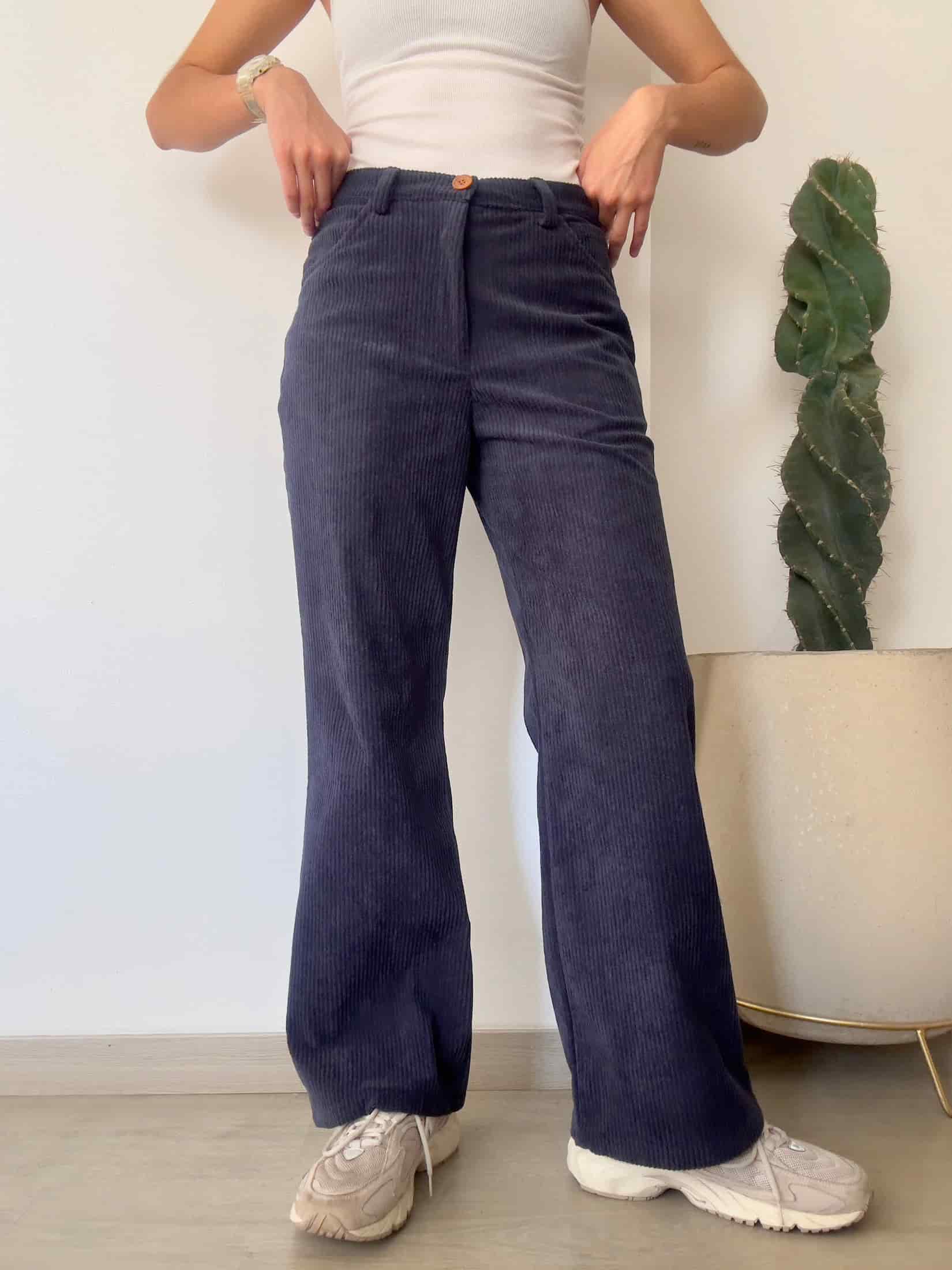 Pantalones Pana Azul Oscuro - miniatura 2