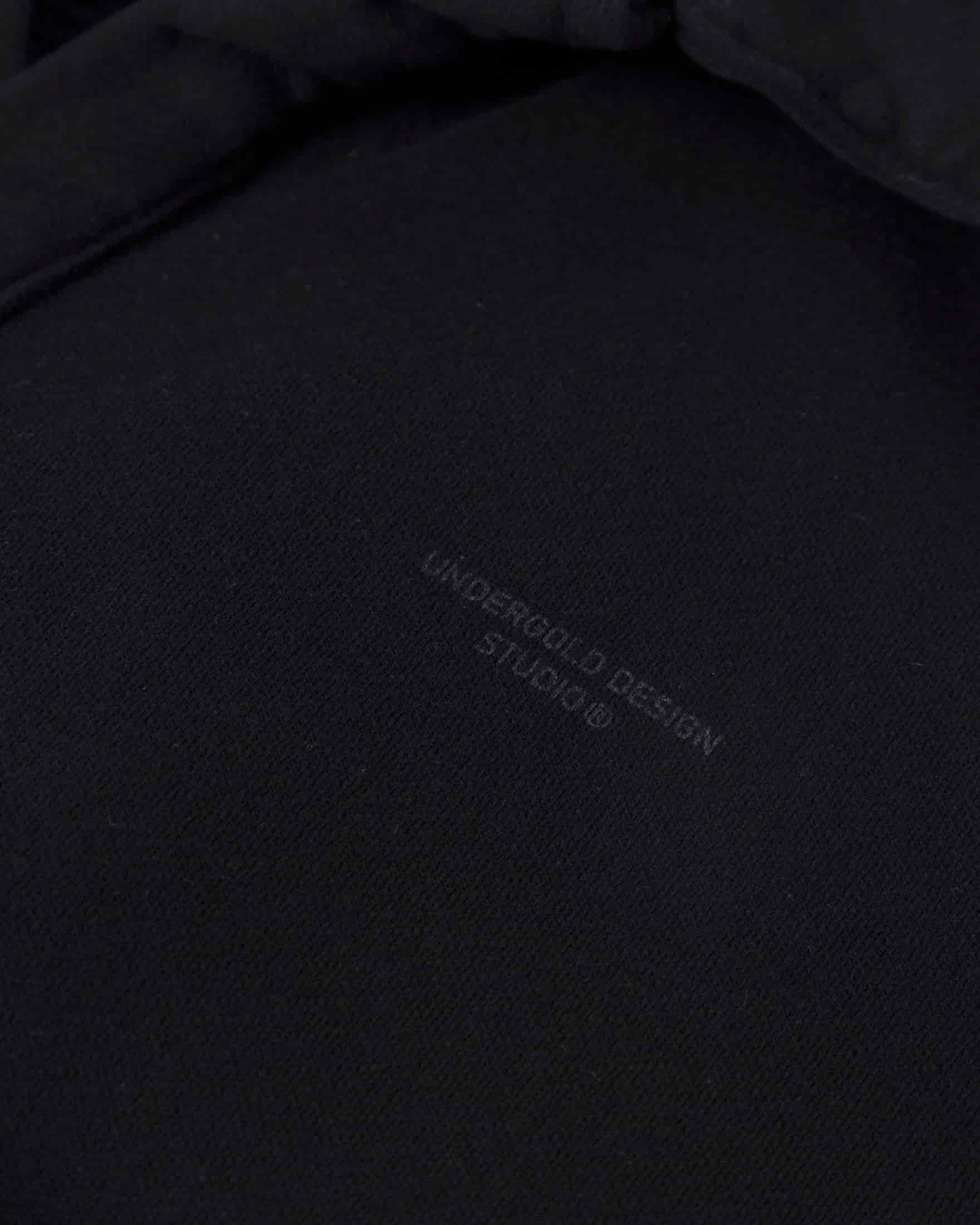 Basics Polo Collar Boxy Fit Hoodie Black - miniatura 4