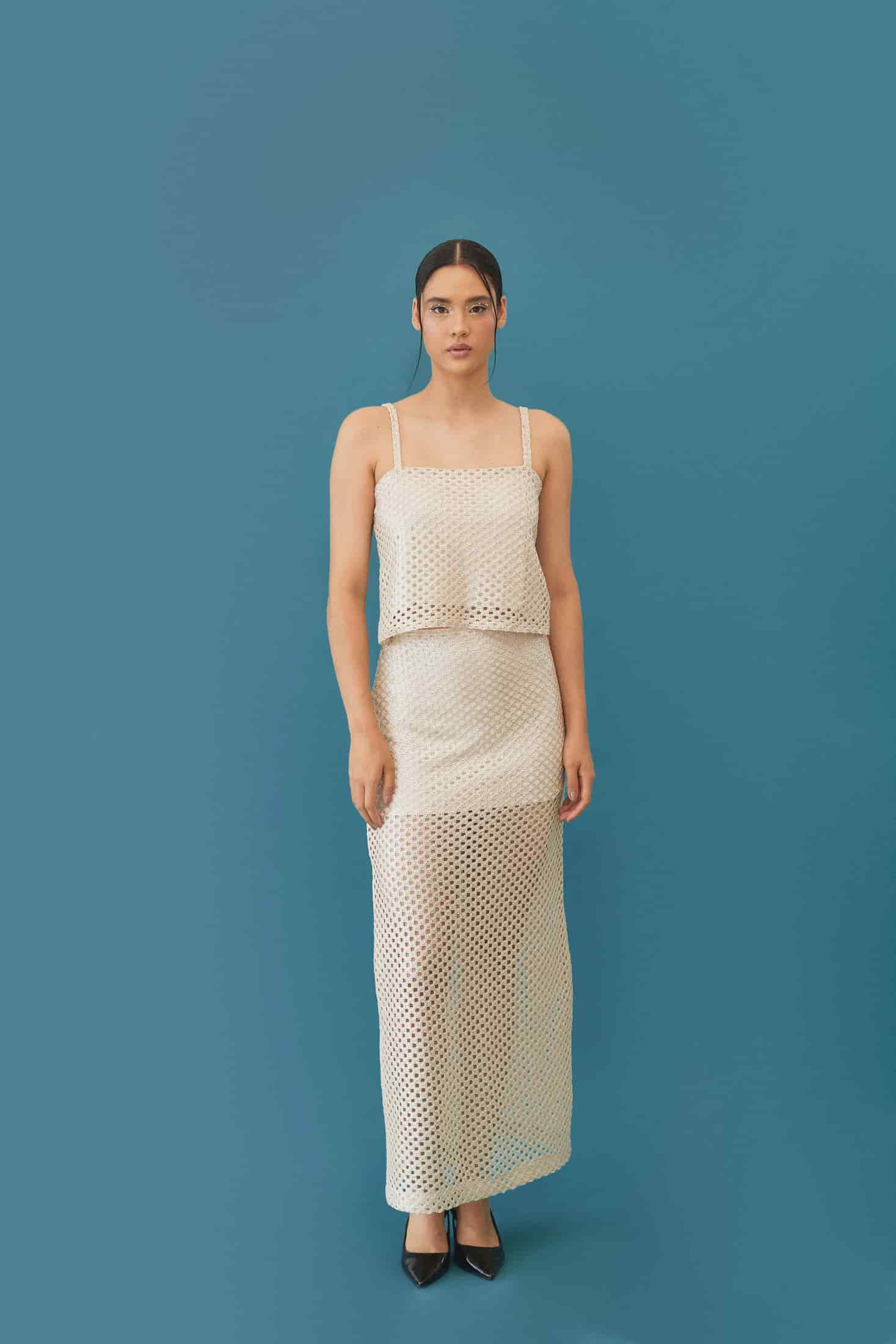 Falda Mesh Marfil - miniatura 4