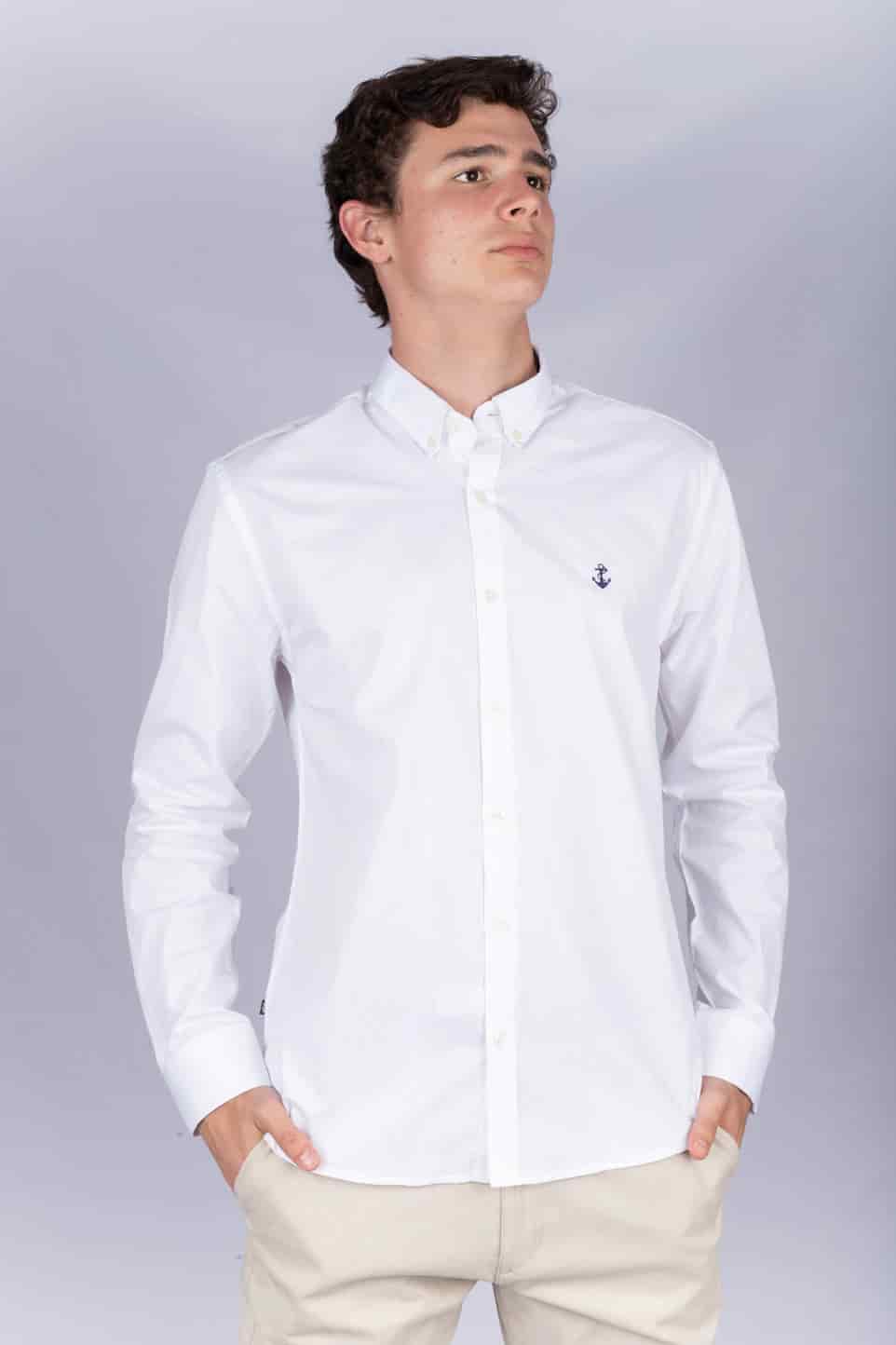 Camisa Blanca A Navy - miniatura 3