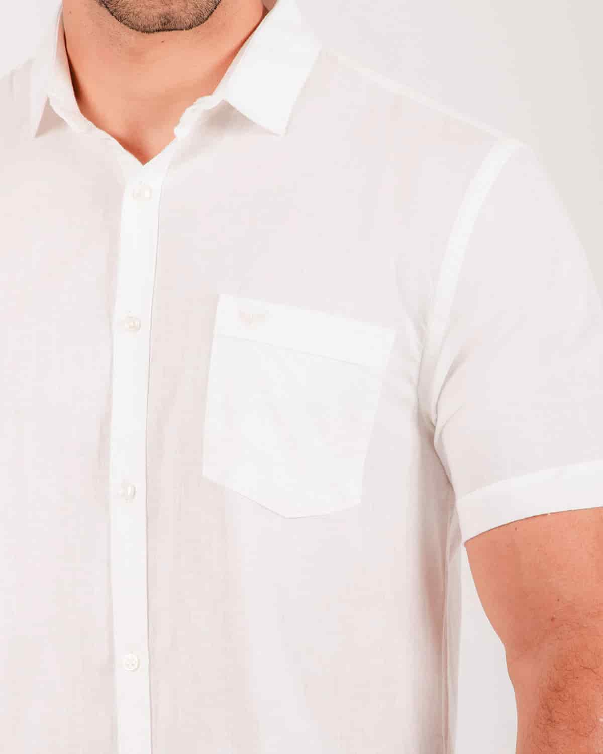 Camisa blanca manga corta para hombre - miniatura 37