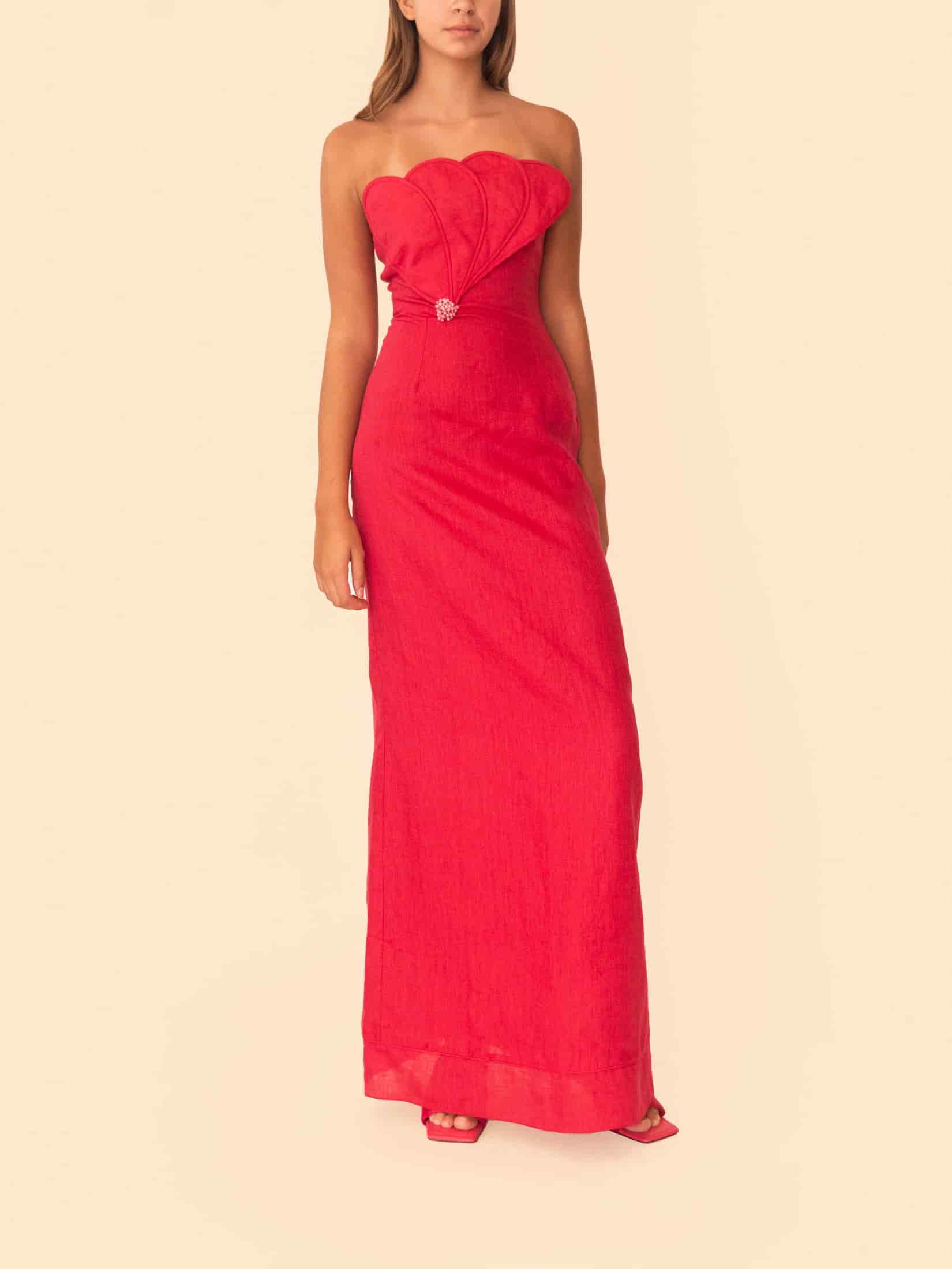 BIANCA DRESS CHERRY RED - miniatura 2