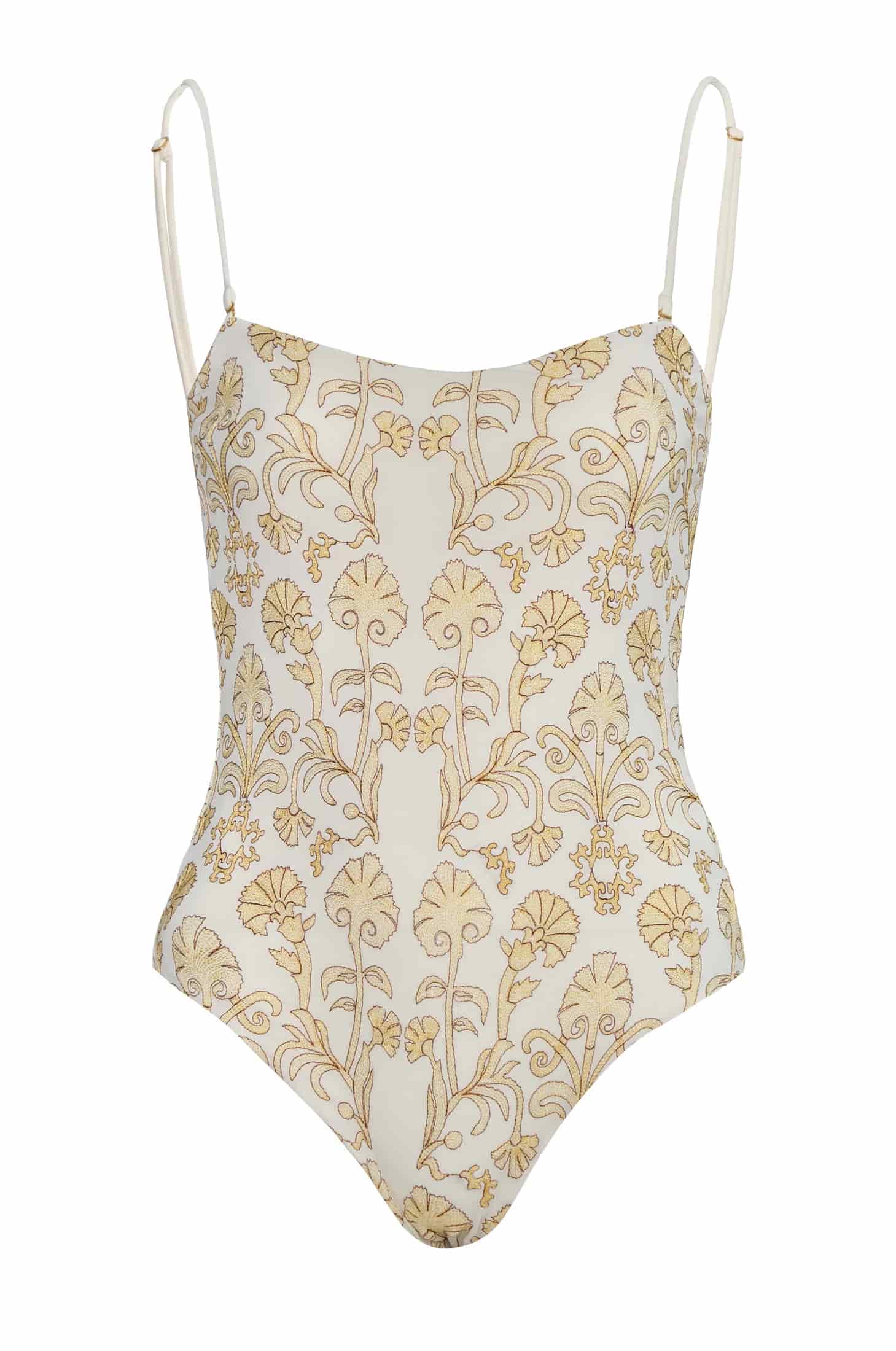 Esteros Embroidered One Piece / Yellow Flowers -Ivory - miniatura 2