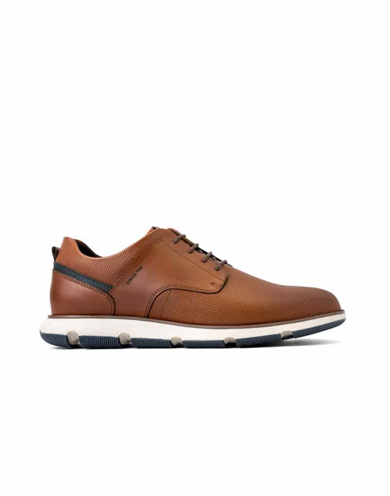 Zapato casual de cuero graso combinado con cuero liso para hombre REF FLOY10 - miniatura 2