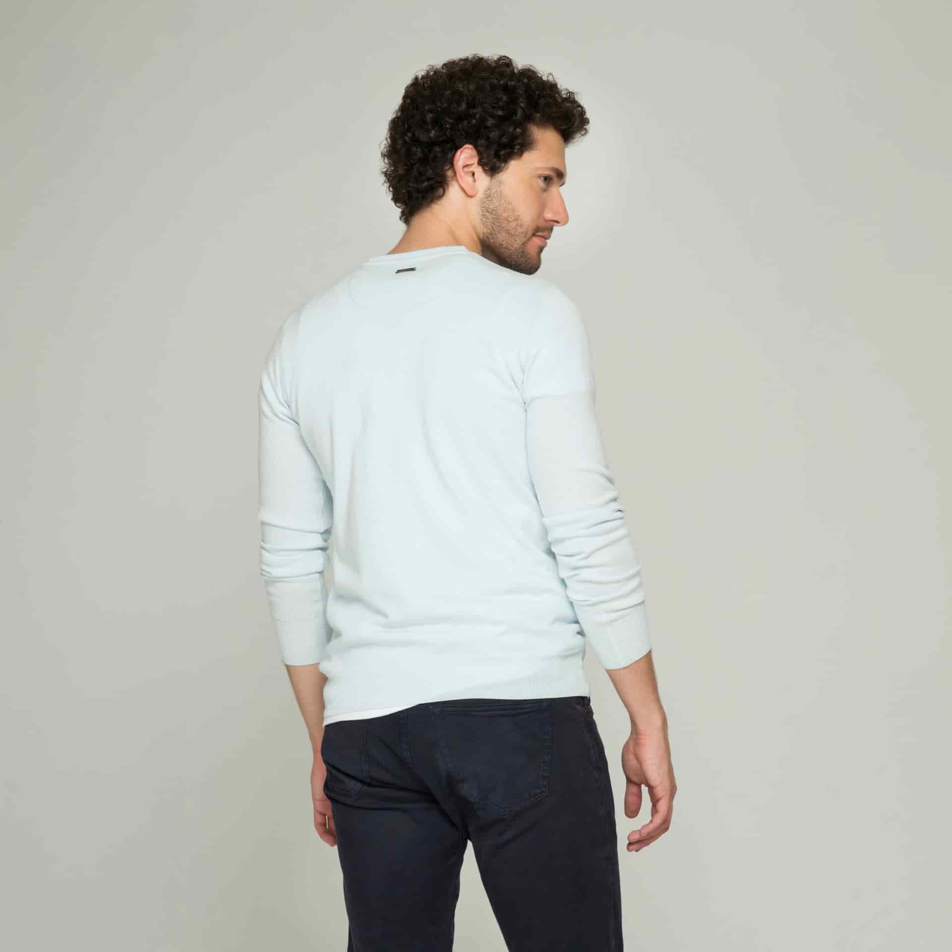 Saco Cuello V Algodón Azul Cielo - miniatura 5
