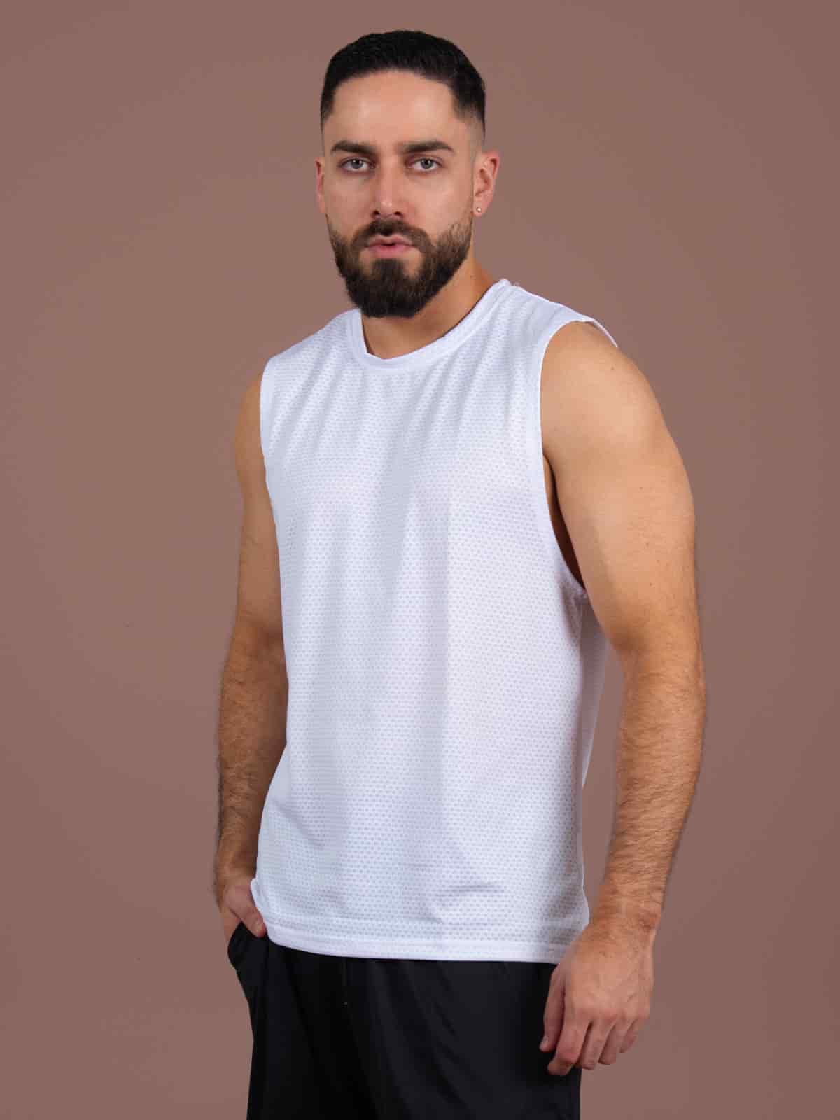camisilla hombre panal blanco - miniatura 1