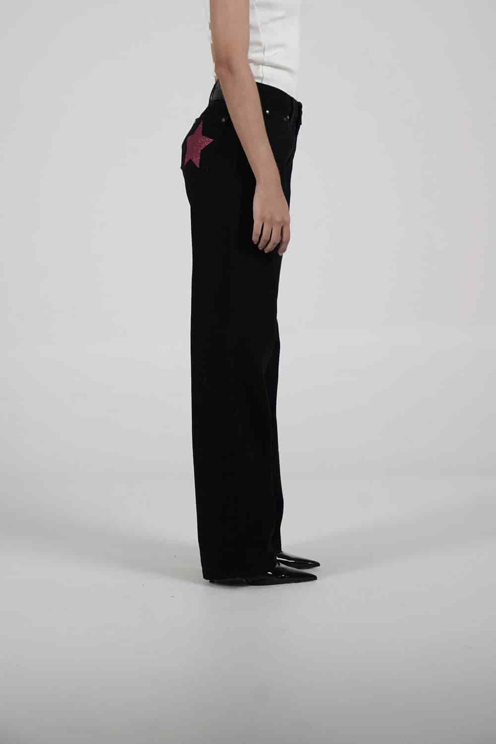 Double Star Black Jeans (Hot Pink) - miniatura 5
