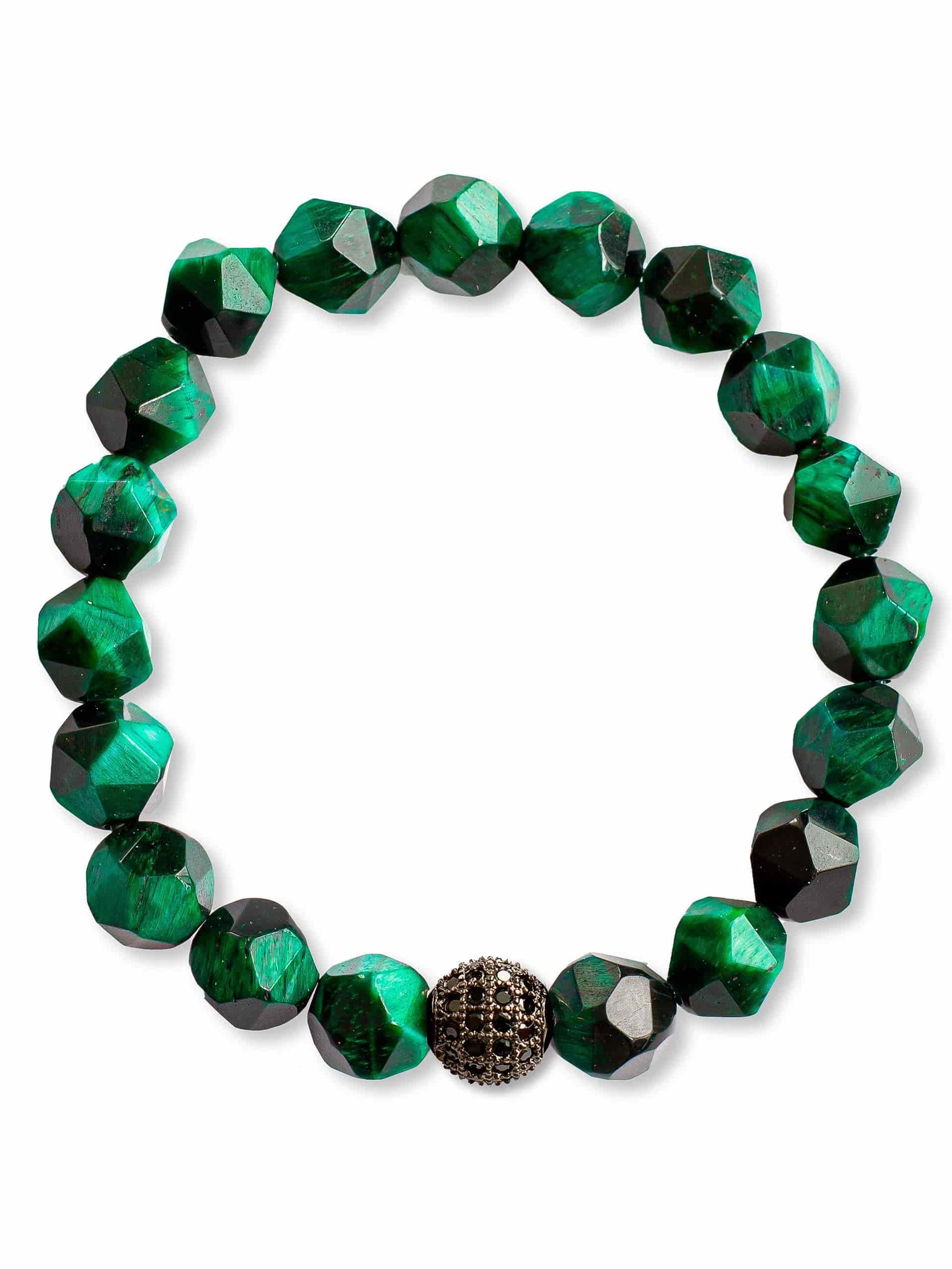 Brazalete Ojo de Tigre Verde Facetado 8mm - miniatura 7