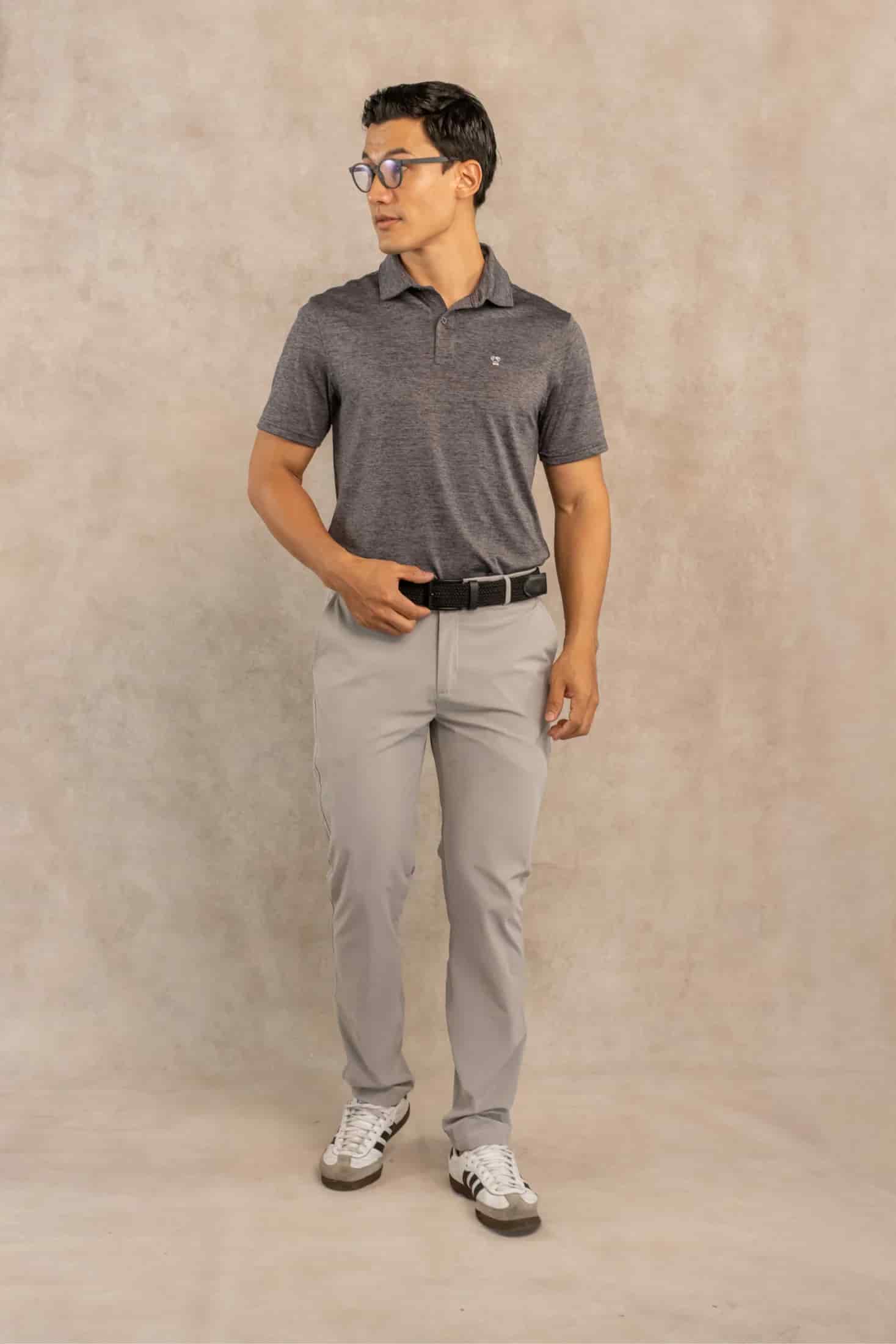 Polo Performance Antiarrugas Gris Jaspe - miniatura 9