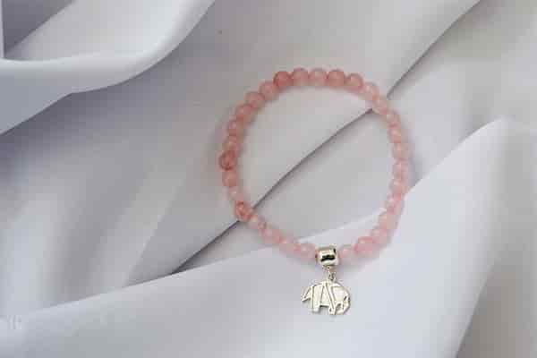 Pulsera Cuarzo Rosa dije elefante P - miniatura 1