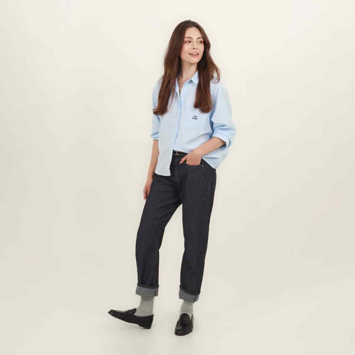 Blusa abierta cuello camisero manga 3/4 con estampado - miniatura 5
