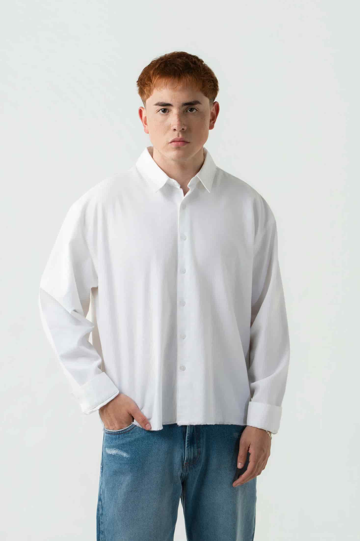 CAMISA MANGA LARGA COLOR BLANCO BLANCO - miniatura 2