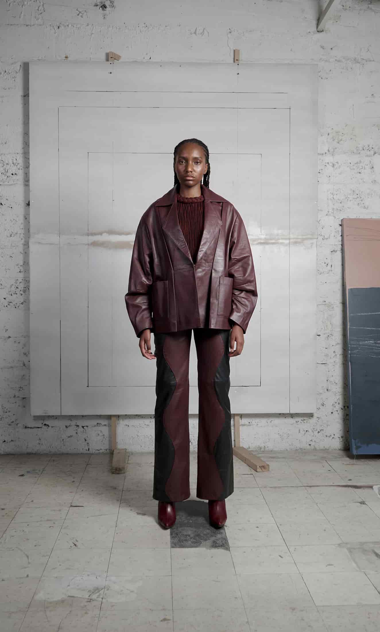 TWO-TONE LEATHER MOUNTAIN TROUSERS - miniatura 2