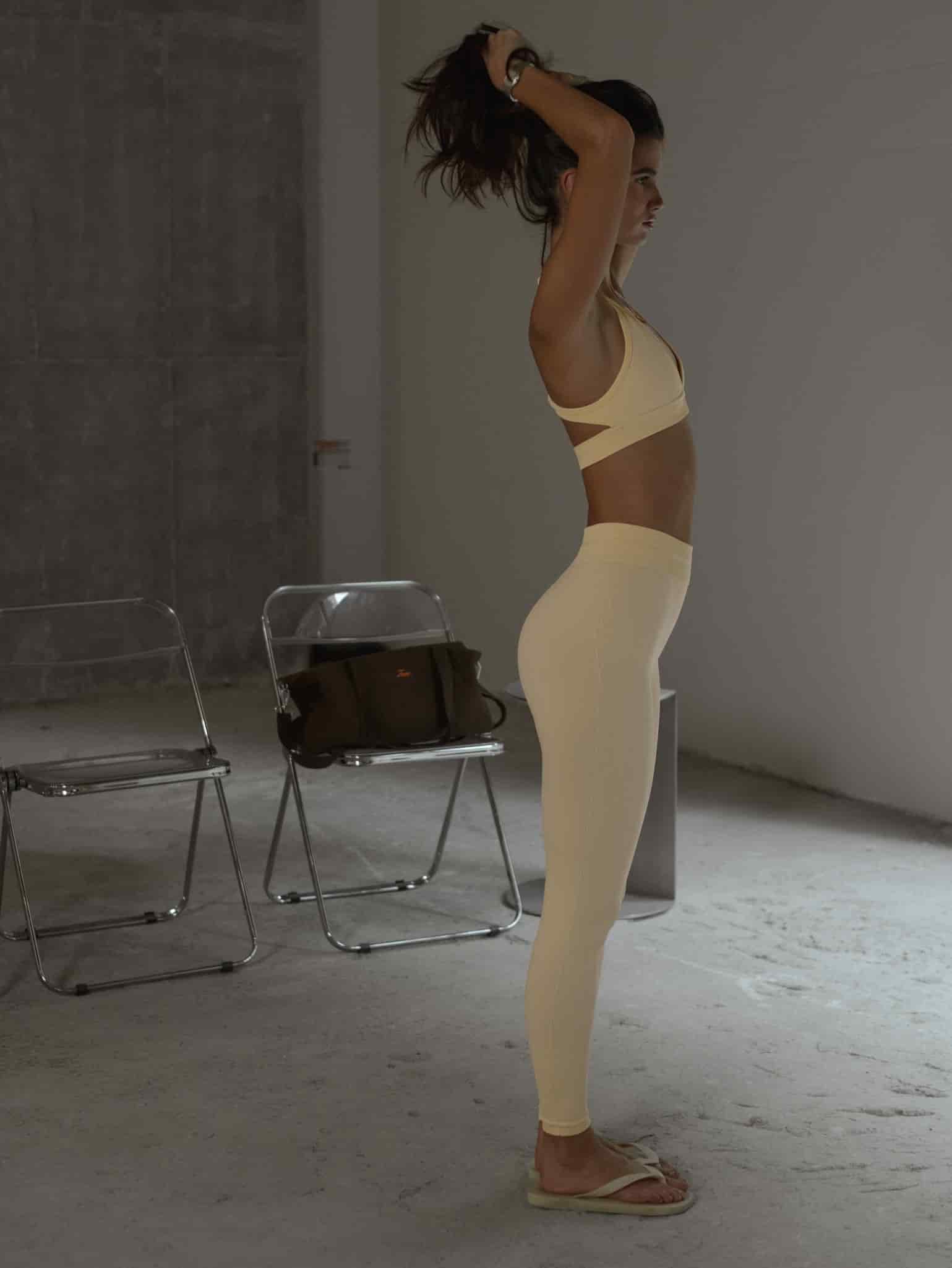 WIRED LINES SEAMLESS LEGGINGS - YELLOW UNDERTONE - miniatura 6