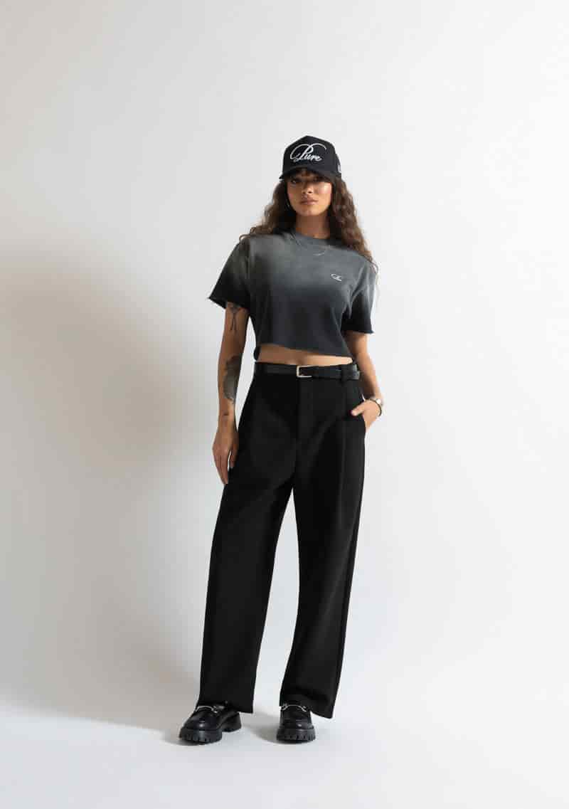 Monclair washed black Crop top - miniatura 4