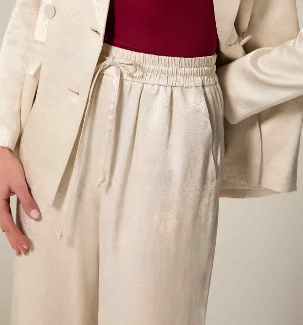 Pantalon recto efecto jacquard - miniatura 2