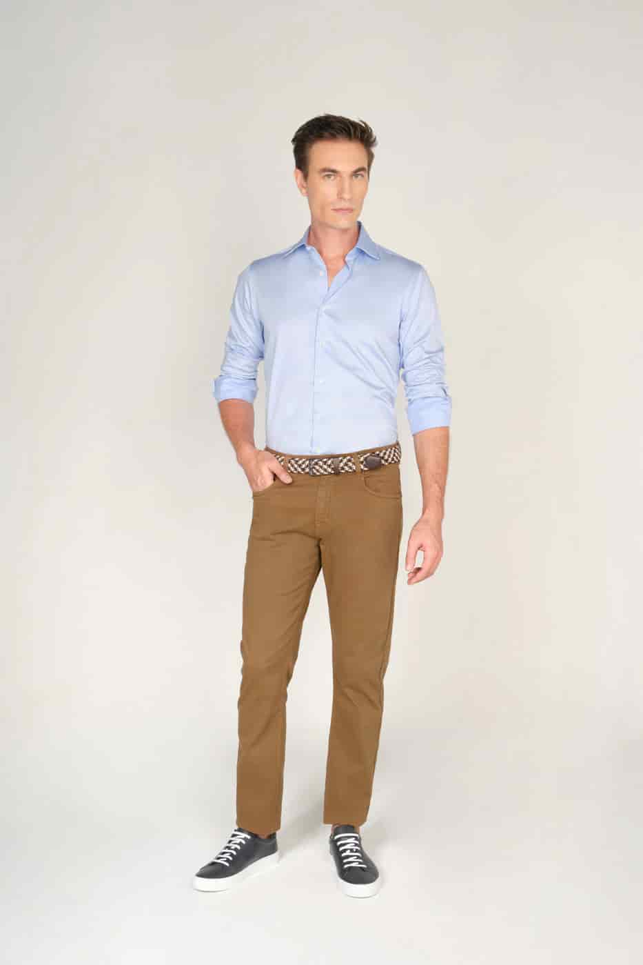 Camisa Classic Algodón Pima Azul Claro - miniatura 2