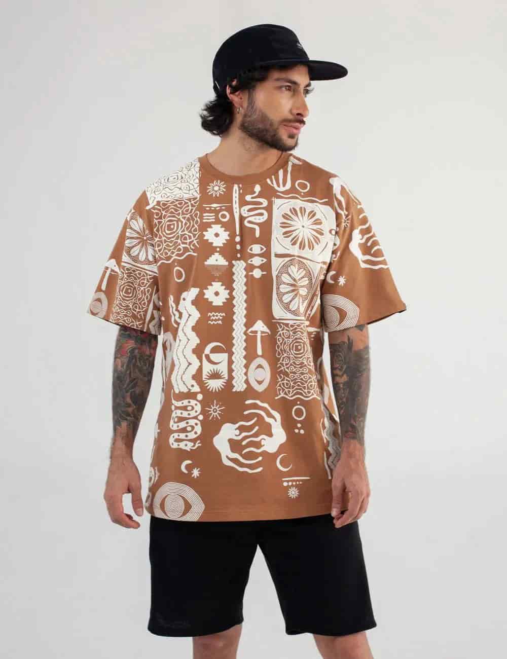 Camiseta Oversize Vurú tabaco para Hombre - miniatura 3