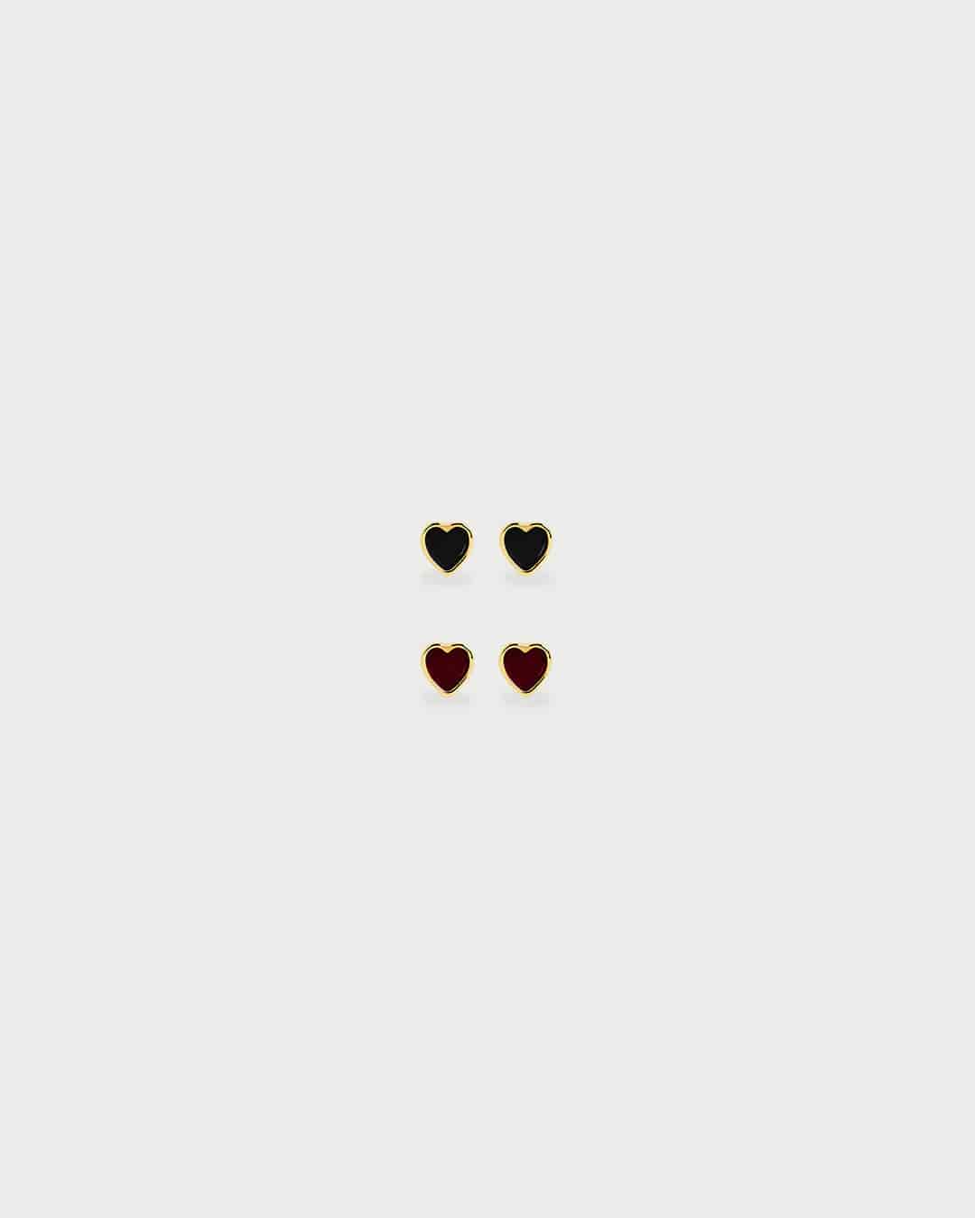 Aretes Mini Corazón Resina - miniatura 1