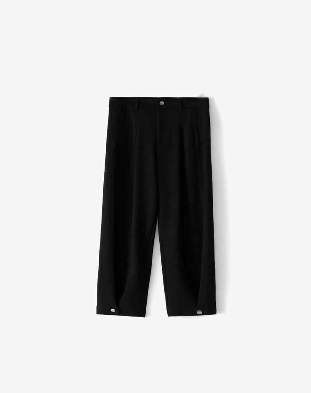 Pantalón loose tiro medio negro mujer - miniatura 1