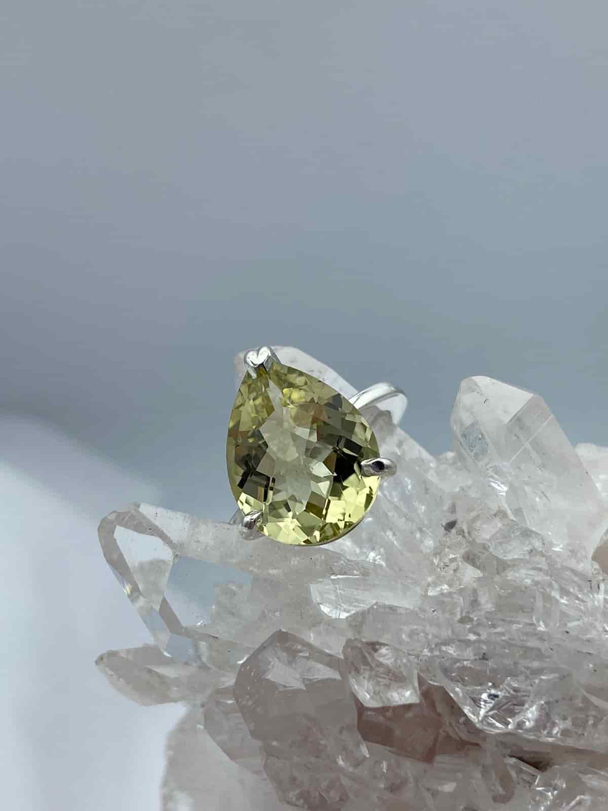 Anillo Cuarzo Limón cuadrado - miniatura 3