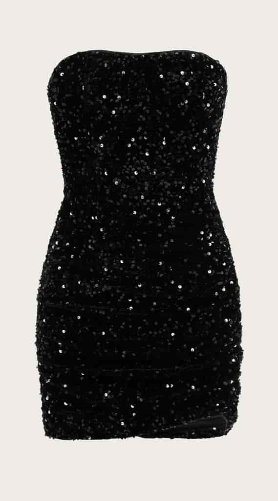 Minivestido negro brillante SH-909394-NEG-M - miniatura 3
