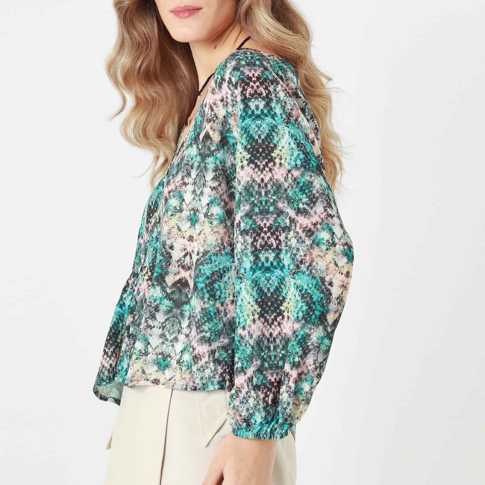 Blusa Cuello V Manga 3Cuartos - miniatura 6