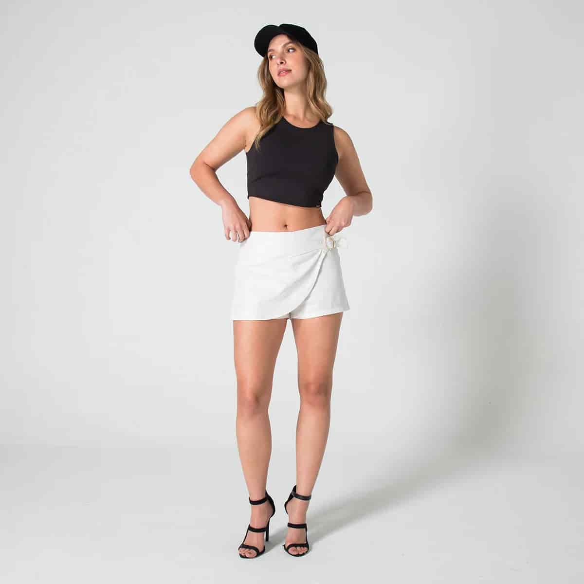 Blusa Crop Top Slim Manga Sisa Nova - miniatura 2