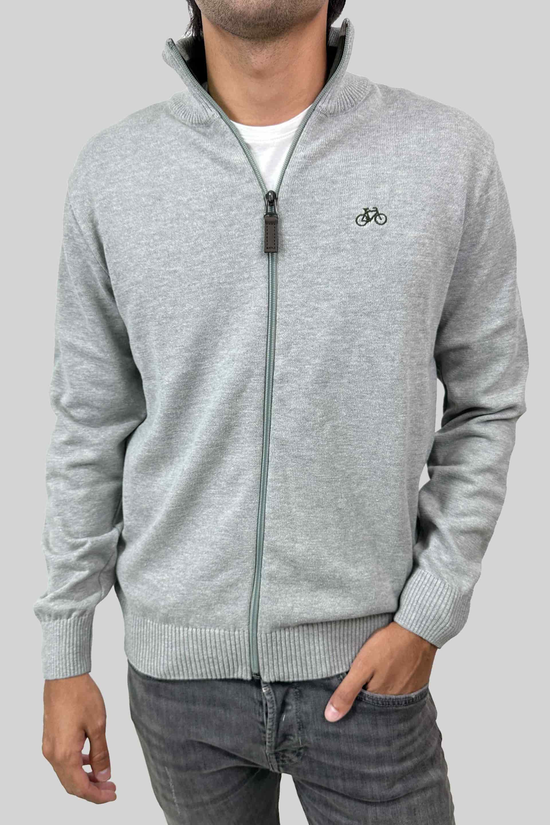 SACO FULL ZIP GRIS CLARO - miniatura 1