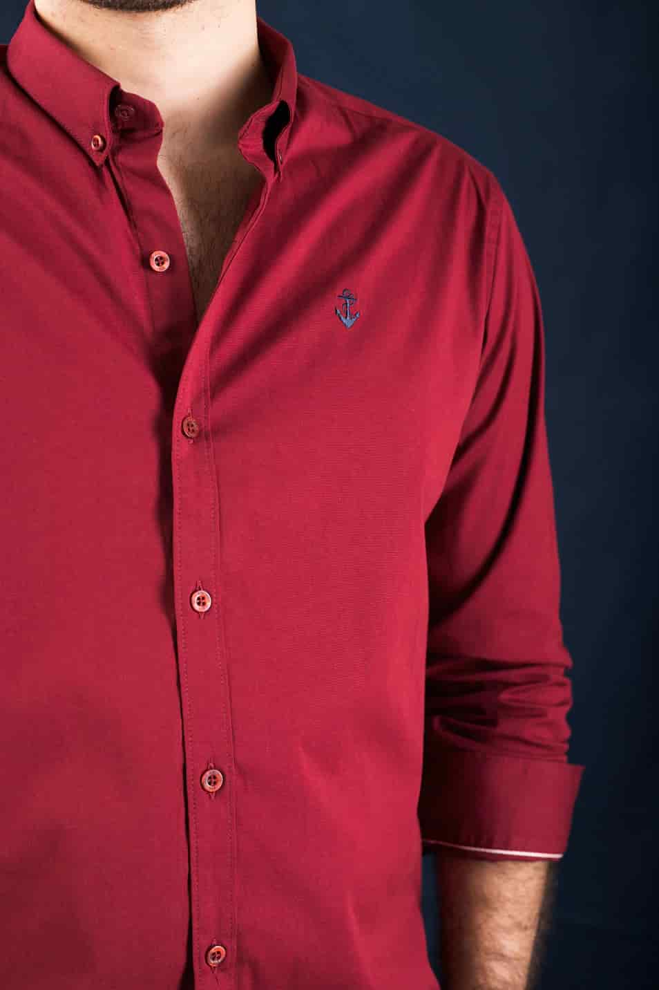 Camisa Rojo Oscuro A Navy - miniatura 3