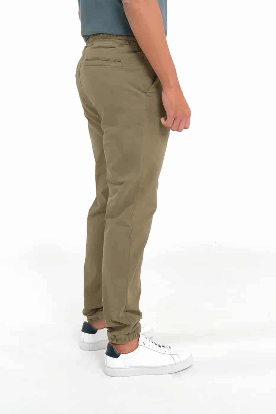 Pantalón Jogger Slim Fit Mezcla Algodón Verde Grafito - miniatura 2