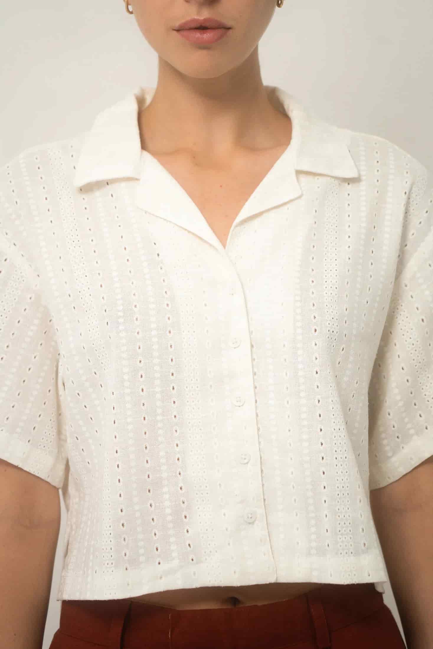 Cuban Shirt Women Algodón - miniatura 3
